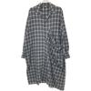 Y's YD-D25-021 Black Cotton Cupro Plaid Shirt Dress Dress 1 blackUsed