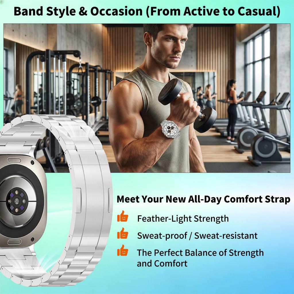 Cinturino Premium Leggero in Titanio per Samsung Galaxy Watch Ultra 2 Cinturino Metallico Business per Galaxy Watch 9 8 Braccialetto Classico