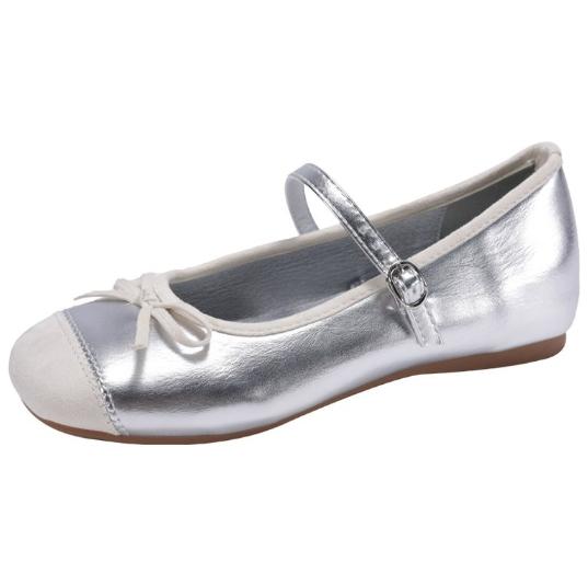 

Модные новые весенние женские балетки с бантом-бабочкой, модные туфли для улицы, женские туфли для платья, уличный стиль, мягкая подошва, балетки 35 серебряный