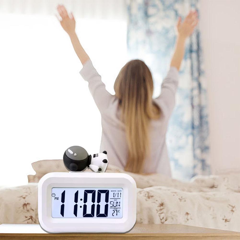 Fashion Desktop Multi-functional Clock Cute Cartoon LED Screen Desktop Electronic Alarm Data Time Calendar For Bedrooms Heavy