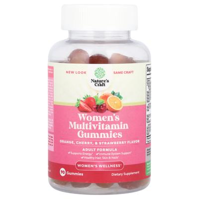 Gomitas multivitamínicas para mujer, naranja, cereza y fresa, 90 gomitas