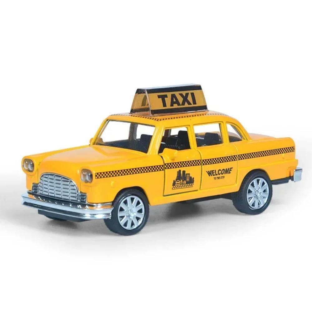 Modellino Taxi Retrò 1/32 Giocattolo Auto in Lega Miniatura da Collezione Diecast Suono Luci Giocattoli per Bambini Regalo Festa dei Bambini
