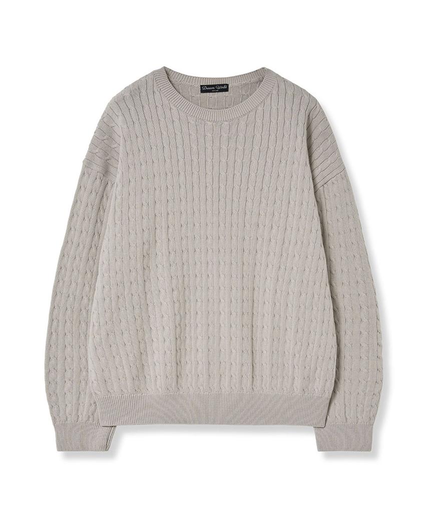 DREAMWORLD Cable Round Knit (Beige)