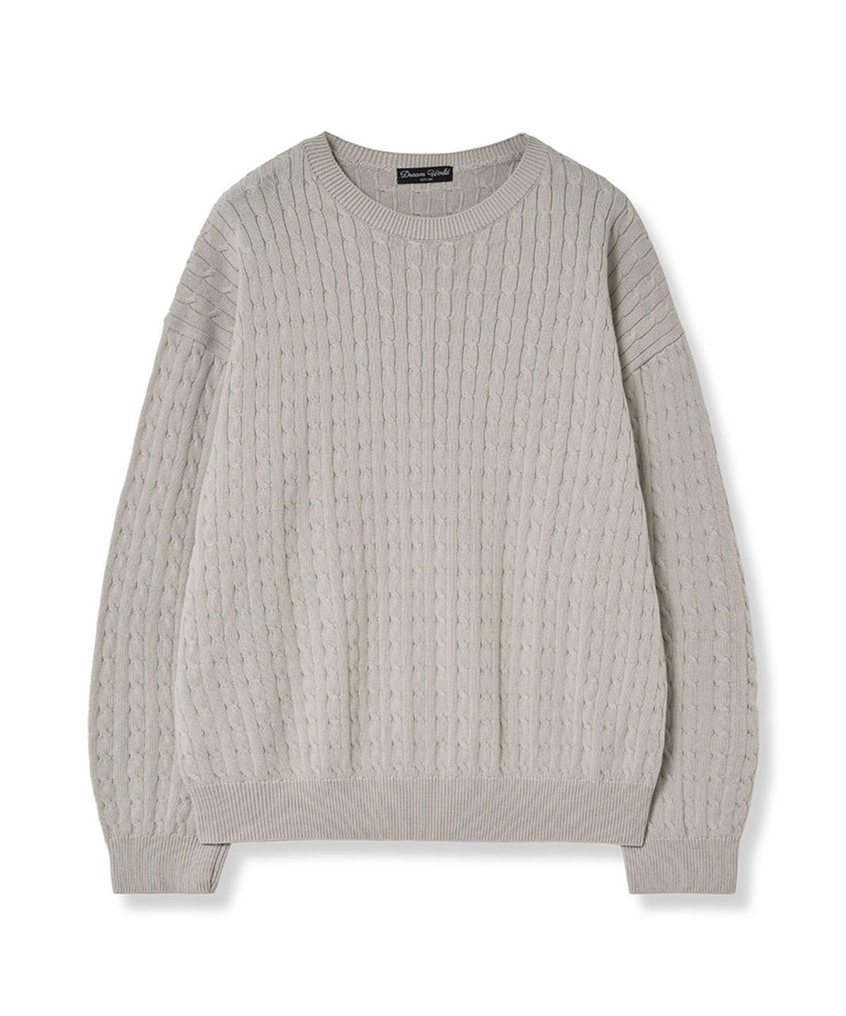 Dream World Cable Round Knit (Beige) Beige/Free