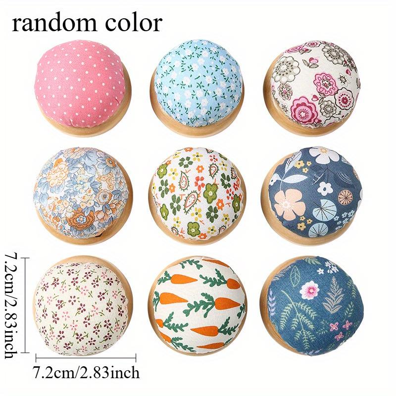 1Pc Ramdon Color Wood Stand Cloth Needle Pin Cushion Sewing Supplies Embroidery DIY Handcraft Needle Storage Pincushions