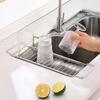 Susunnus Drainer Rack Drainer Basket Small Items Basket Telescopic Sliding Adjustable Automatic Drain Stainless Steel Kitchen Storage Kitchen Storage