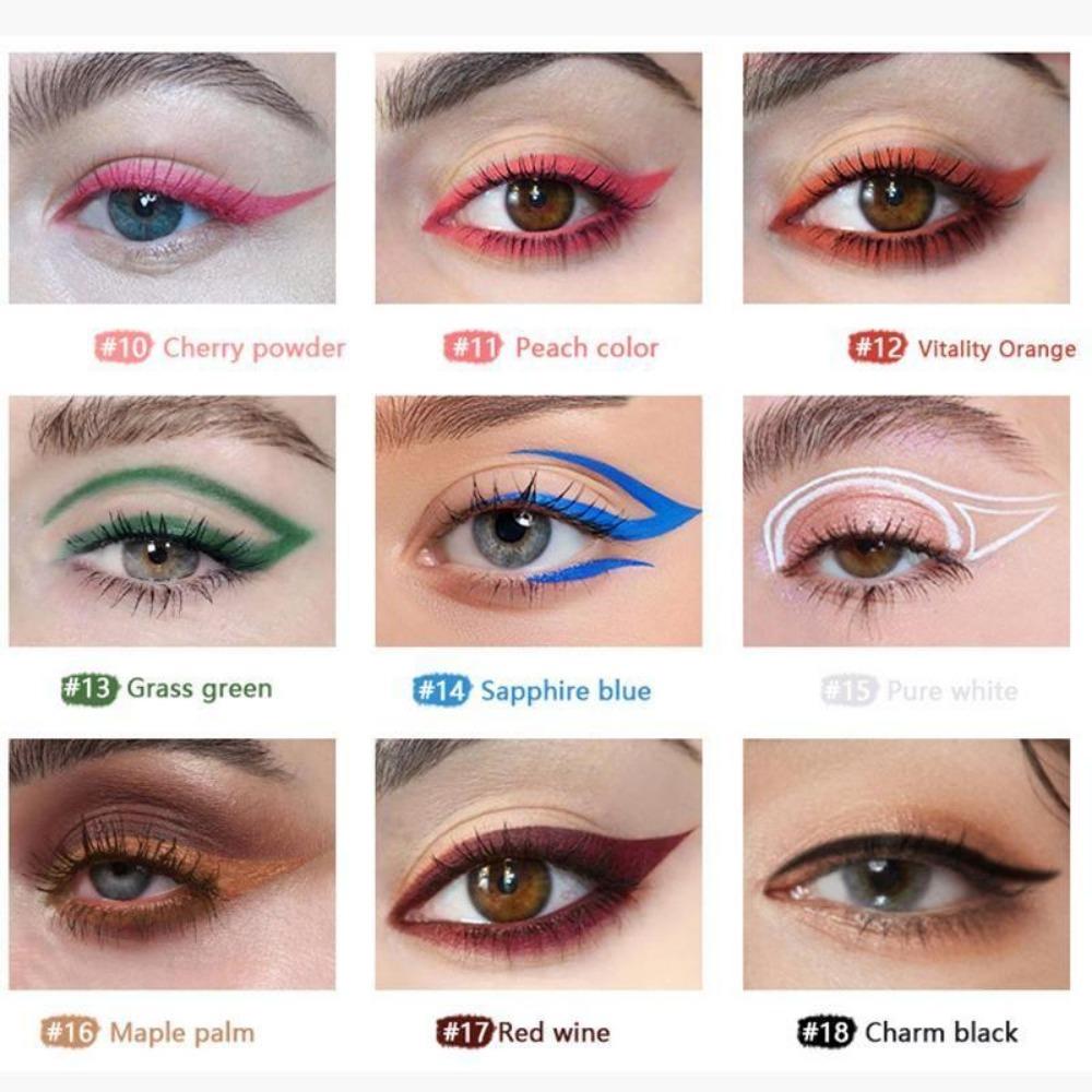 18 Colors of Smooth Eyeliner, Outline Charming Eye Makeup, Waterproof and Long-lasting, A Must-have for Women