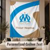 Benutzerdefinierter Text Wandteppich Olympique Marseille FC Druck Wandteppich Innen Wohnzimmer Wanddekoration