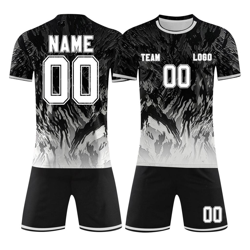 Customizable DIY Two Piece Sports Jersey Set with Short Sleeve Shirt and Shorts for Team or Individual Use