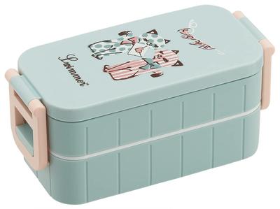 Skater Lunch Box Swimmer Cat 600ml Antibacterial 2 Tiers for Women Made In Japan YZW3AG-A