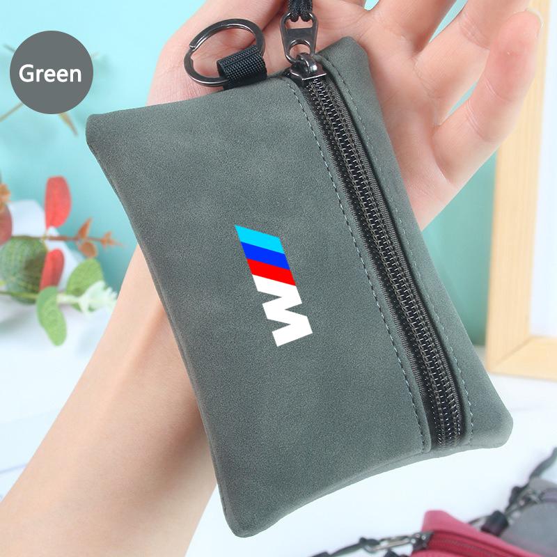 Suede Car Key Case Zipper Mini Storage Bag For BMW 1 3 5 7 Series M Performance X1 X3 X4 X5 F10 F15 F16 F20 F30 M3 M4 E34 E46 Cypd20