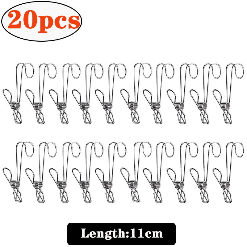 Stainless Steel Clothes Pegs Laundry Storage Clip Hooks Photo Clip Bathroom Clothespins Towel Clip Kitchen Organizer Holder Rack