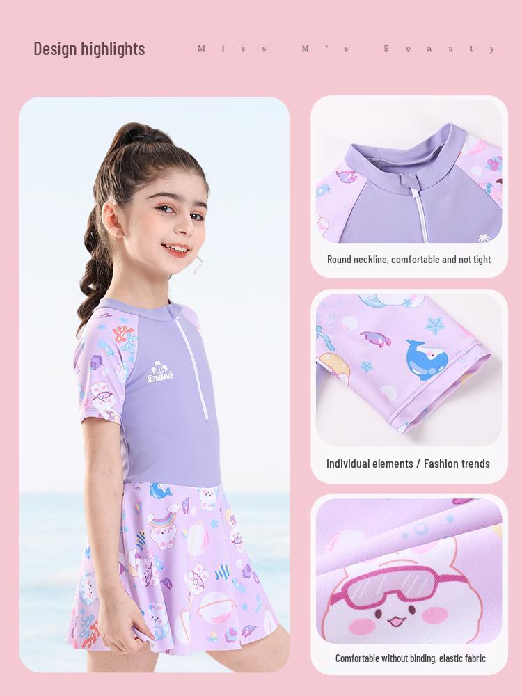 New 2025 Girls' One-Piece Quick-Dry Swimsuit for Kids - Ideal for Hot Springs & Training