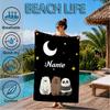 Custom Name Brown Bear Heart Love  Beach Towel Microfiber Beach Towel, Lightweight and Quick-Dry, for Summer Travel, Swimming Pool Gift