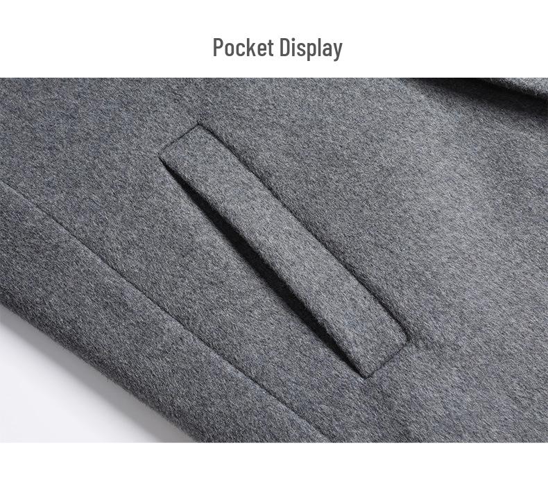 Men's Mid-Length Single-Breasted Wool Trench Coat - Youthful Autumn/Winter Outerwear