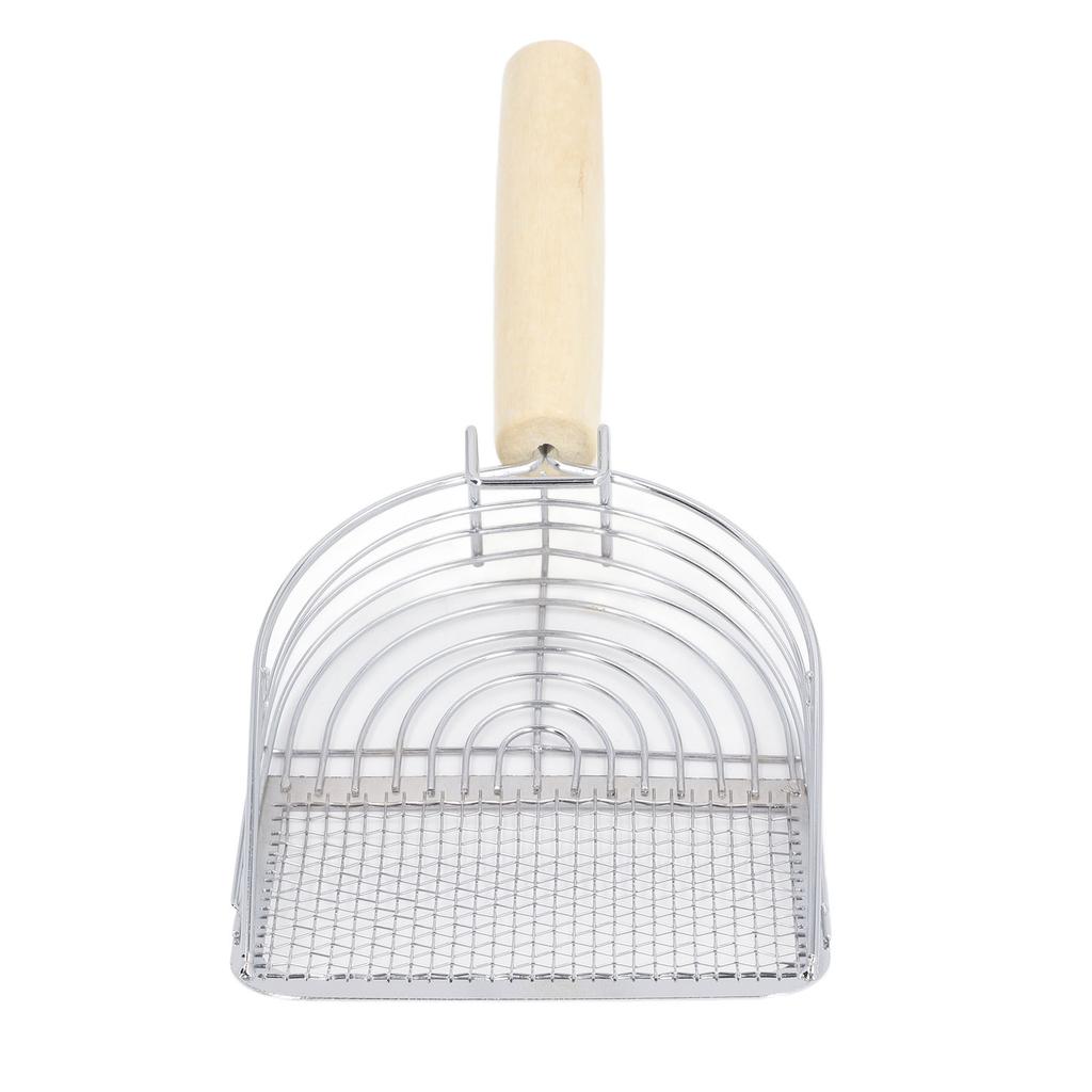 Cat Litter Scoop Grid Oval Mesh Sifting Ergonomic Handle Stainless Steel Kitten Litter Shovel for
