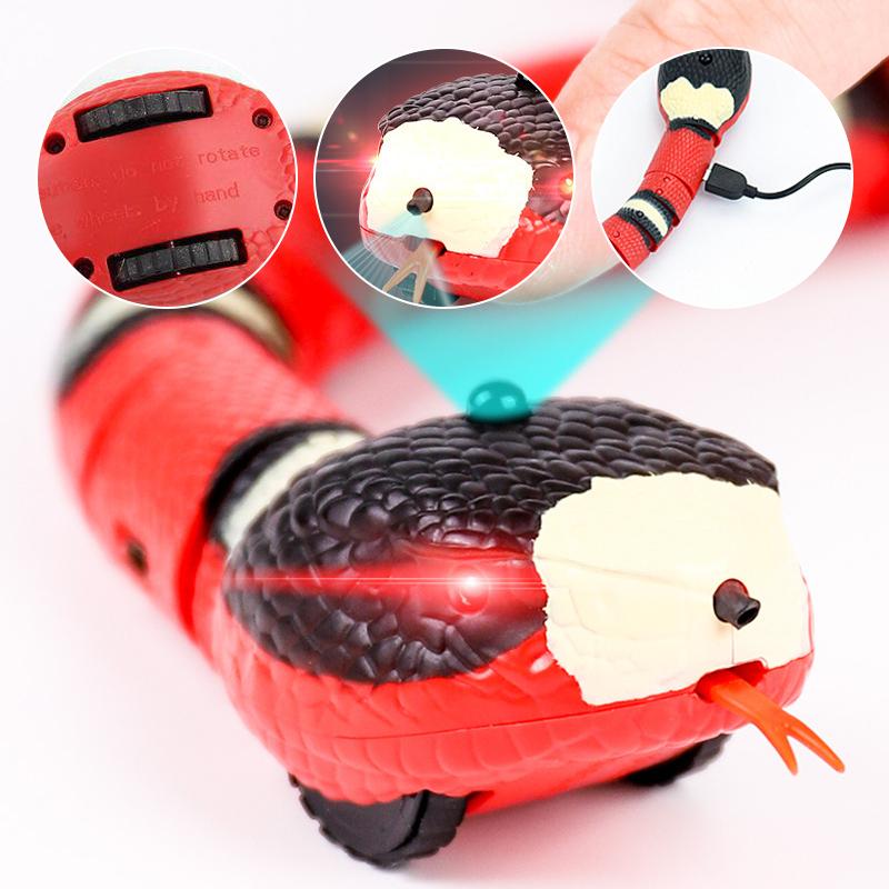 Smart Sensing Snake Interactive Cat Toys Automatic Cats Toys USB Charging Accessories Kitten Toys For Pet Dogs Game Play Toy