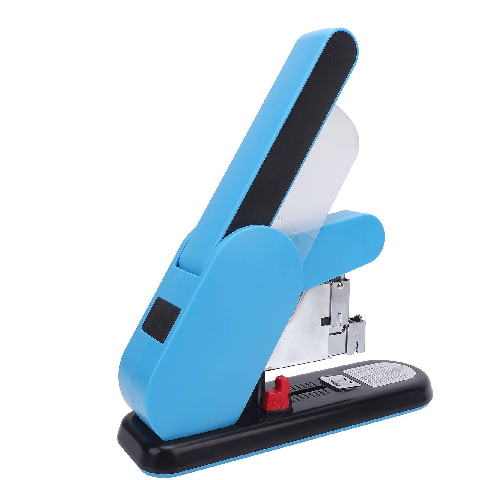 

Сверхмощный степлер Вместимость 190 листов Регулируемая глубина подачи Легкое удаление скоб Степлер, не требующий усилий