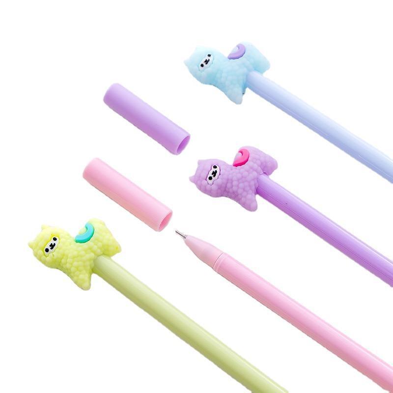4 Pcs/lot Kawaii Alpaca Cartoon Gel Ink Pens School Office Writing Supplies Gift Stationery Cute Pen Kids Prizes Cute Pens