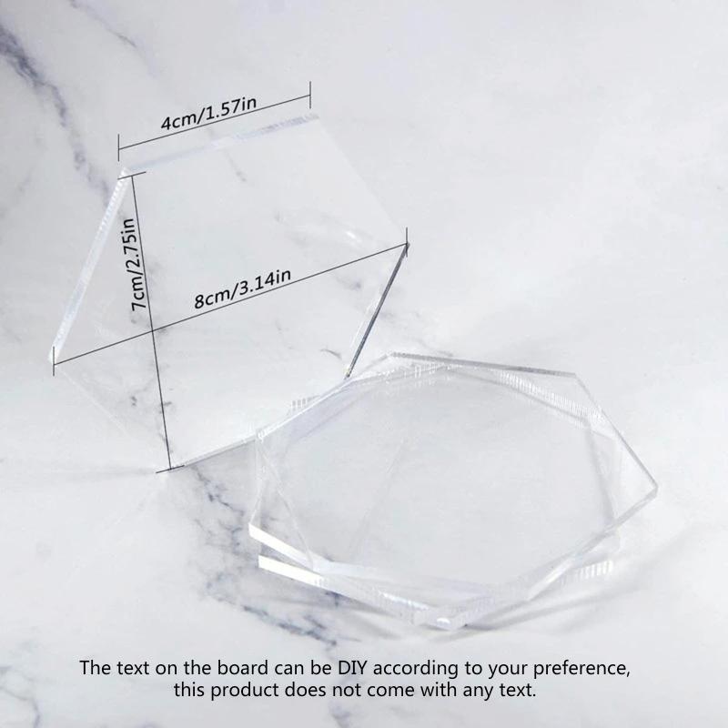 20/50Pcs Hexagonal Acrylics Shape Clear Acrylics Blank 3Inch Hexagonal Slices for Table Number Sign Art Painting
