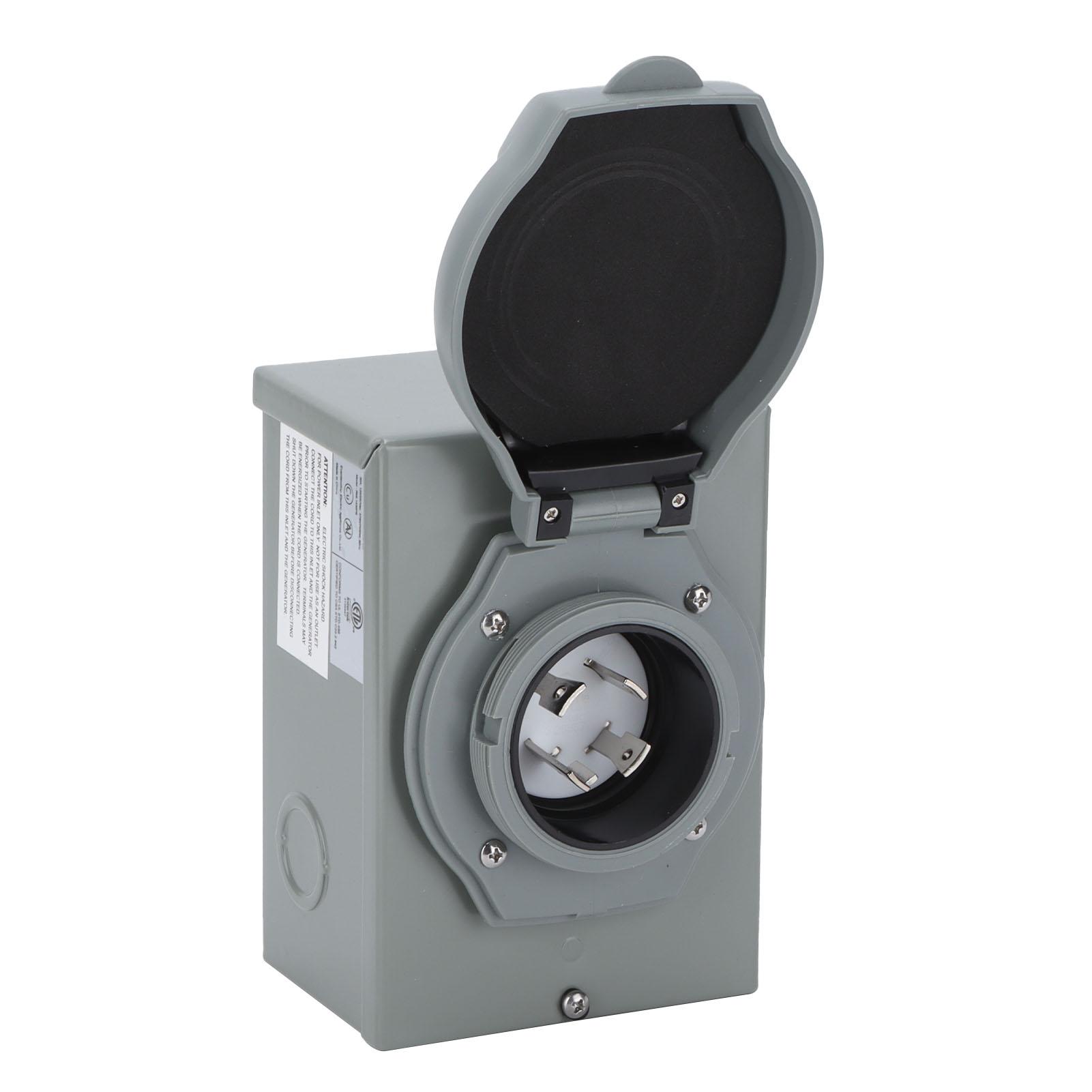 

RV 30A Generator Power Inlet Box 4 Core Interface Weatherproof Anti-Rust Motorhome Components