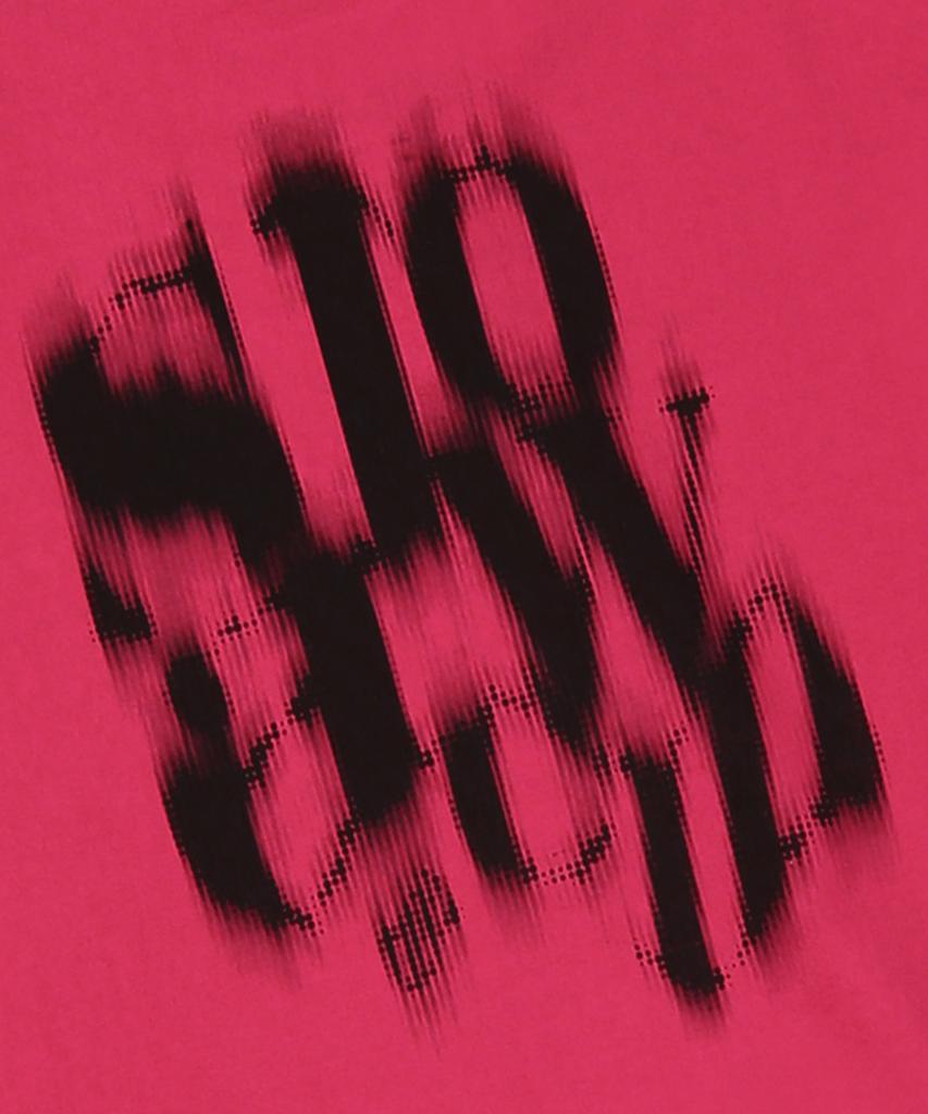 SLOWACID Blurry Logo Short Sleeve T-Shirt [Deep Pink]
