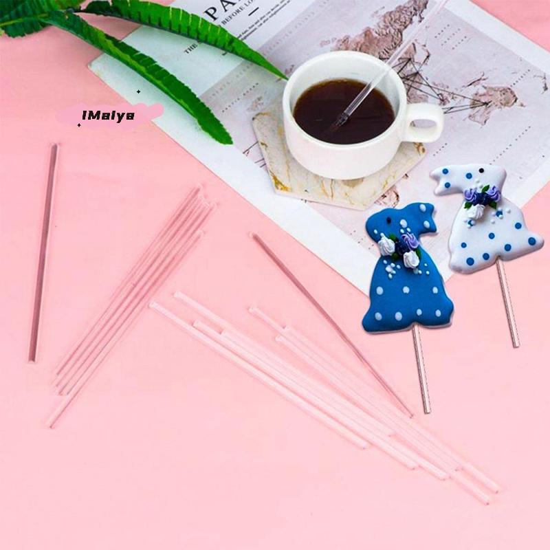 M-50Pcs Chocolate Acrylic Lollipop Stick Great Cookie Reusable Candy Cake Dessert Bakeware Kitchen Dining Home Ice Cream Sticks