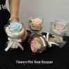 Preserved Mini Rose Bouquet - Artificial Dried Flowers Gift Ornament for Birthdays and Souvenirs