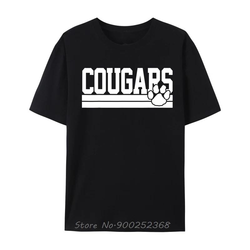Cougars School Spirit Europe Tshirt Men Summer Cotton Tshirt Fitness Tees Tops Oversized Streetwear Casual Fitness T Shirt