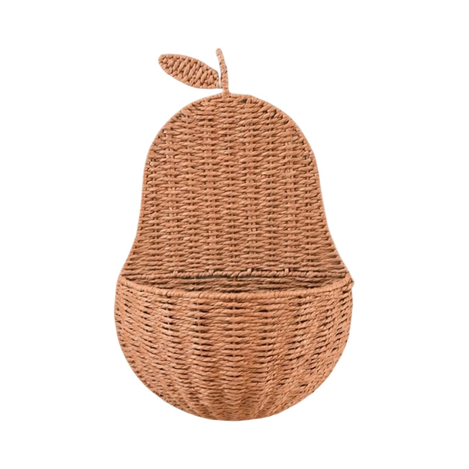 Handmade Woven Wall Mounted Storage Basket Rattan Woven Miscellaneous Storage Basket коричневый