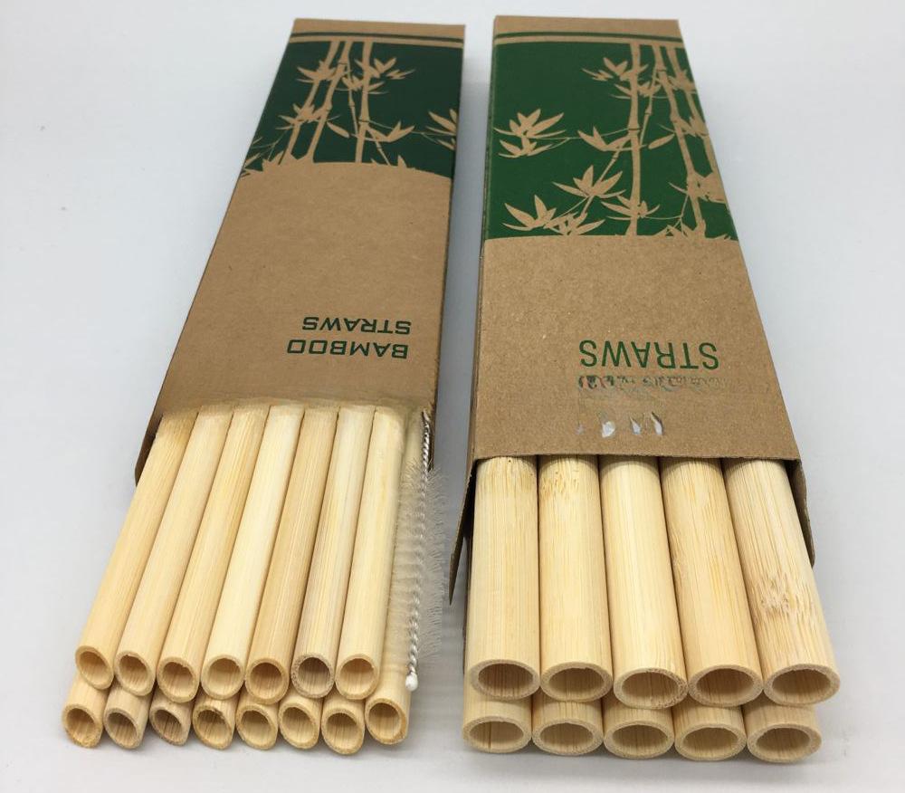 

12Pcs Reusable Bamboo Straws Eco-friendly Bar Party Drinking Straw with Cleaning Brush Natural Bamboo Cocktail Straws boba tea