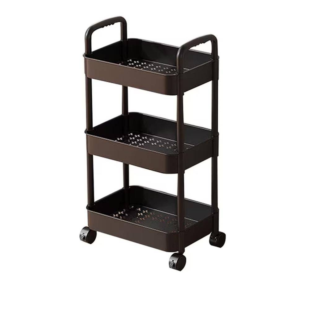 Rolling Trolley Kitchen Storage Carts with Shelves White
