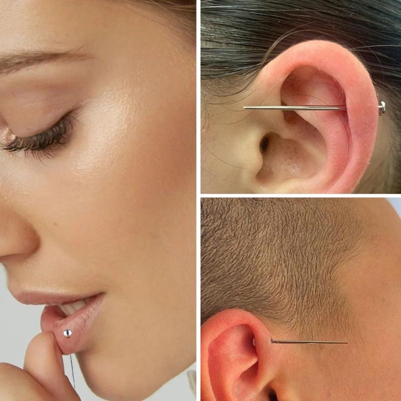 Set di Pinze Strumenti per Piercing Gioielli per il Corpo in Acciaio Inossidabile per Anelli per Orecchio Naso Labbra con Perni a Vite e Senza Filettatura