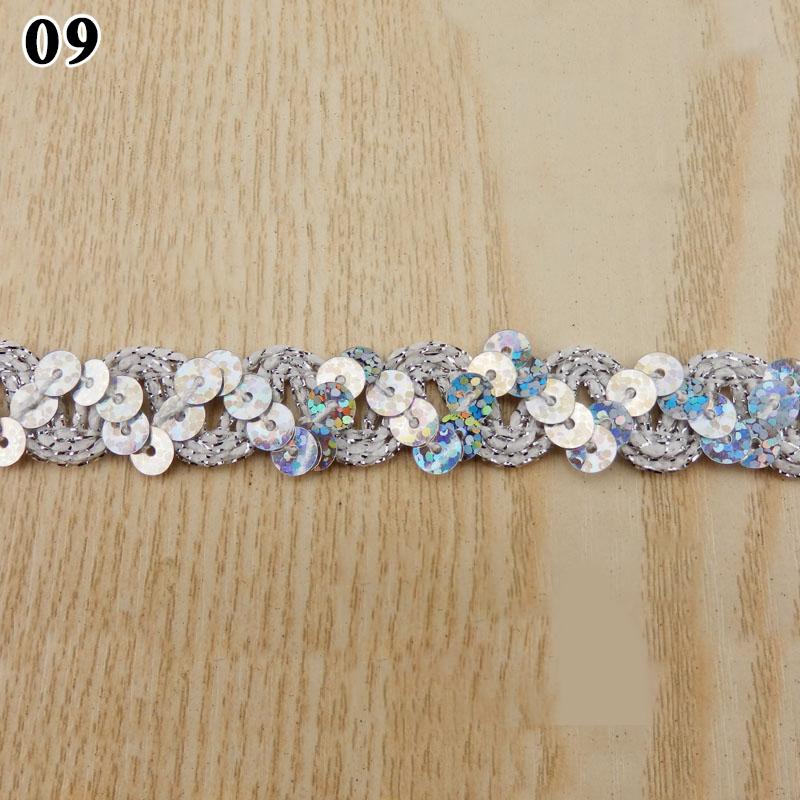11 Meter Sequin Lace Trim Fabric Glitter Ribbon For Stage Performance Garments Hat Sewing Decor DIY Handmade Craft Accessories