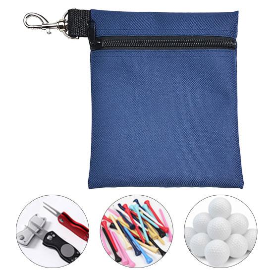 Golf Ball Carrier Bag with Lobster Buckle Portable Golf Tee Holder Zipper Golf Ball Waist Holding 7 Standard Golf
