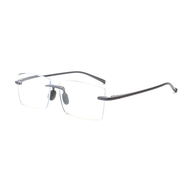 Glasses Rimless Reading Glasses Diamond Small Fresh Men'S High Definition Anti-Blue Reading Glasses