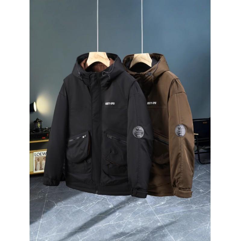 Men Plus Size Thickened Parkas Jacket Casual Thickening Coat Youth Winter Jacket
