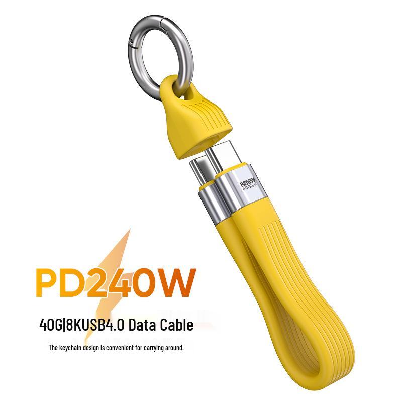 8K HD Video & 240W Fast Charging Keychain Cable with 40Gbps High-Speed Transmission