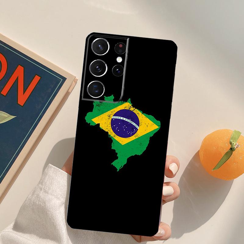 Brazil Brazilian Flag Phone Case For Samsung Galaxy S26 S25 S20 S21 S22 S23 S24 Ultra S10 Plus S25 FE Back Cover