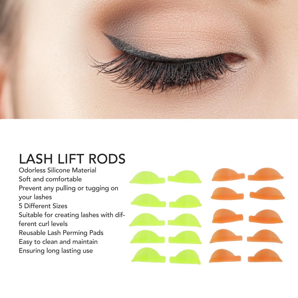 5 Size Silicone Lash Lift Rods Reusable Perfect Lifting Eyelash Perming Pads Shields for Beauty Salons