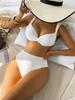 Bikini Sexy Monocolore a Vita Alta Europeo 2026 per Vacanze al Mare