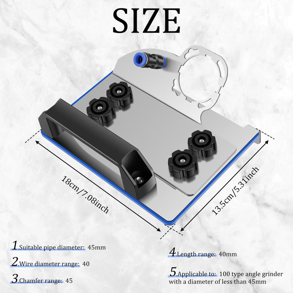 The New 100 Type Angle Grinder Ceramic Tile Chamfering Frame For Tile 45 Chamfer Cutting With Water Pipe Dust Removal Interface