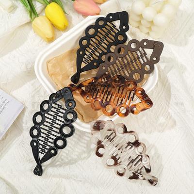Gezahnte Rutschfeste Haarnadel Bananen-Klammer Haarnadel Für Frauen Koreanisch Schlichter Kopfschmuck Schwarz Mode Haarspange Haaraccessoires Haarnadel