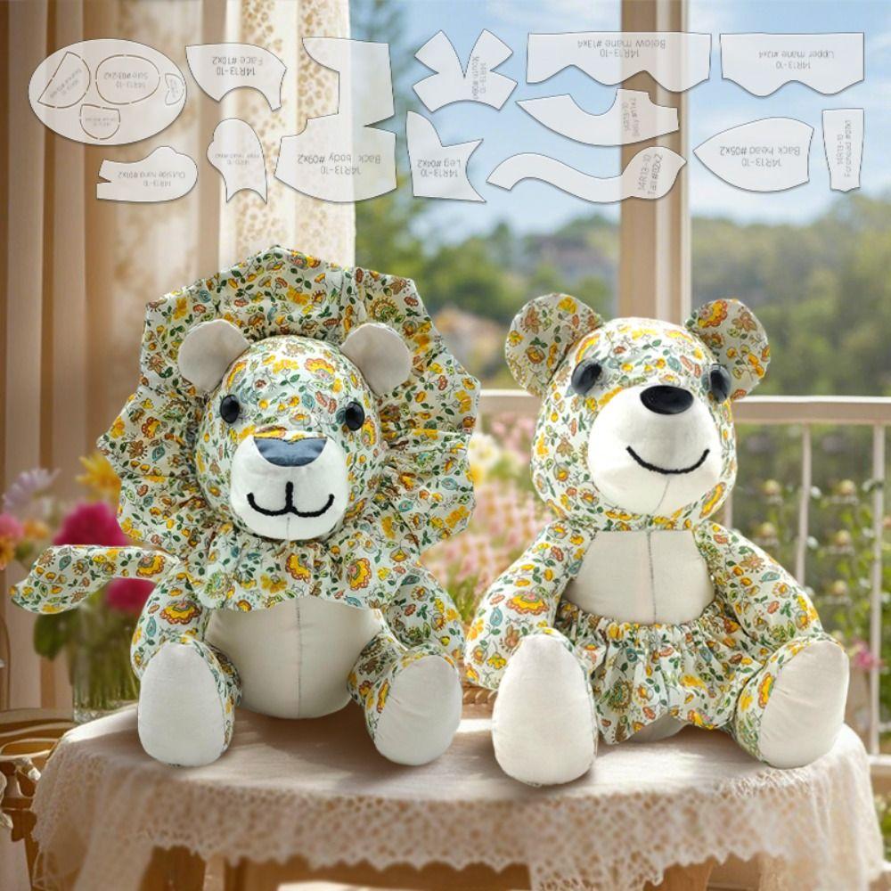 13PCS Handmade Lion DIY Template Ruler Transparent Sewing Templates Quilting Ruler  Adults