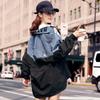 Spring Fashion Waist Slimming Stitching Denim Jacket Women's Mid-length Windbreaker