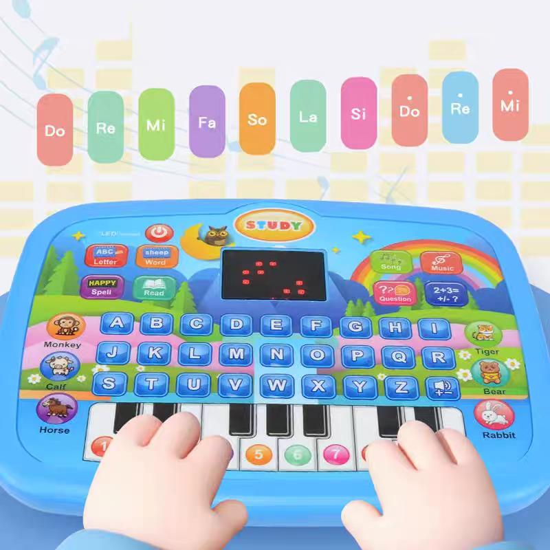 Kids’ Education Tablet Toy, Age 3+ Literacy Math Music Learning, Doubles As Electronic Keyboard, Birthday Christmas Gift