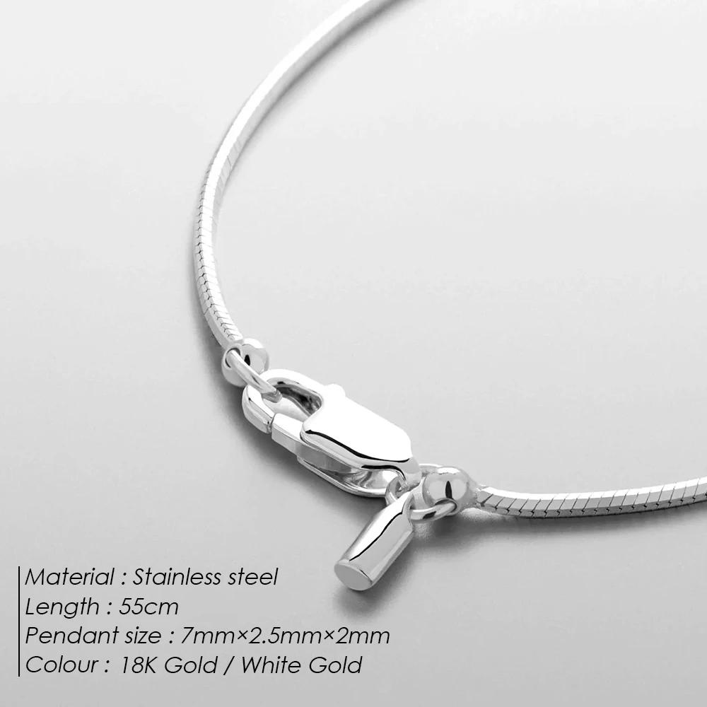 EManco High Quality Stainless Steel Gold Plated Snake Octagon Bone Chain Necklace Simple Suitable for Men's Party Fine
