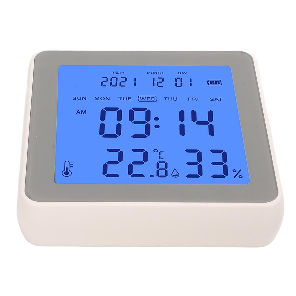 3.2in LCD Screen Smart Temperature Humidity Sensor Low Power Consumption Monitor for Bedroom Hotel