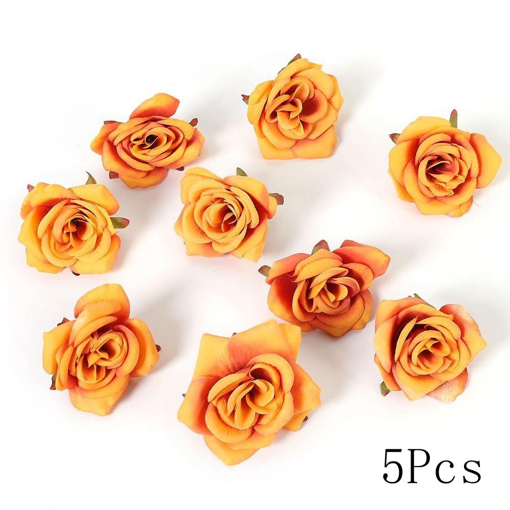 Autumn Orange Artificial Flowers Silk Fake Flowers for Home Room Decor Garden Wedding Decoration Bouquet Wreath Gift Accessories