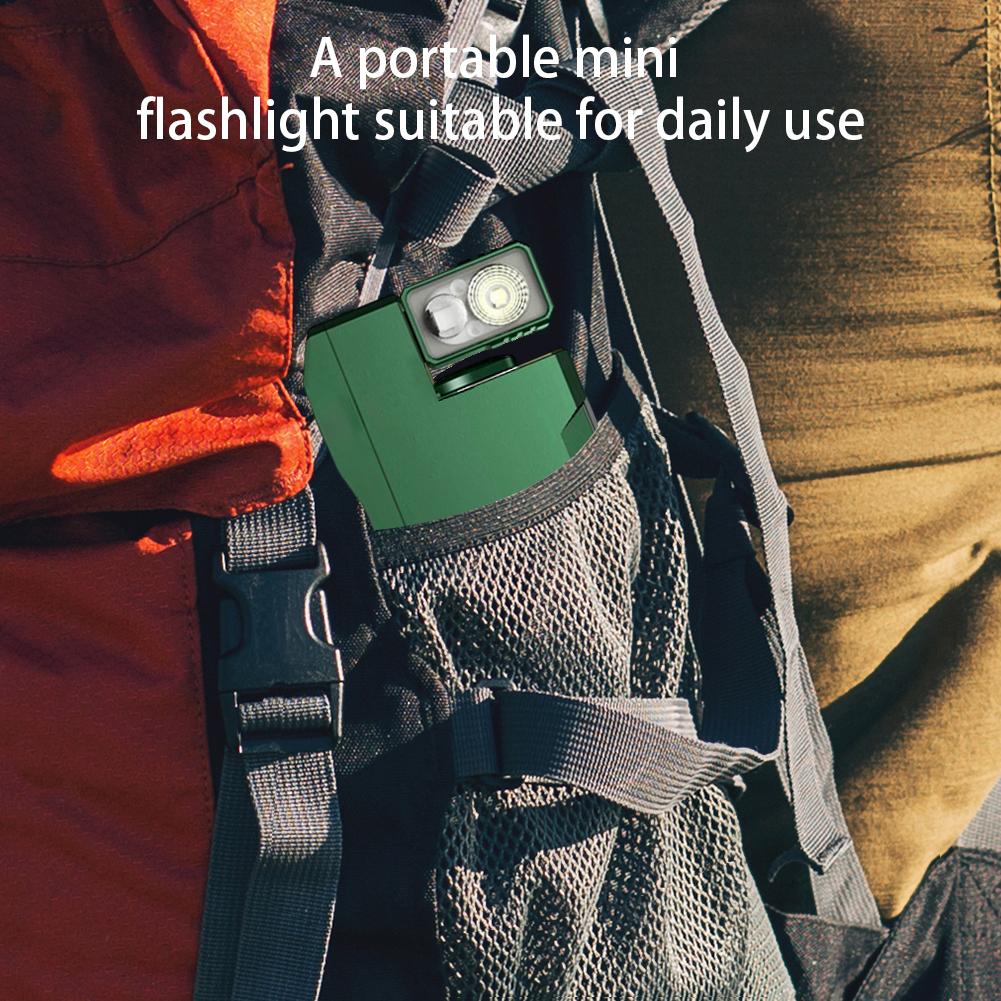 Magnetic LED Flashlight Pocket Flashlight Rechargeable Magnetic Keychain Work Light 180° Rotating Waterproof Outdoor Emergency